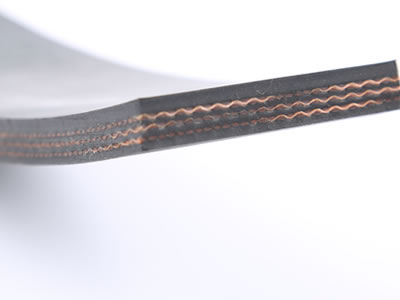 The corner of rubber dam which three layers cloth in four layers rubber.